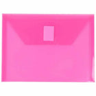 JAM Paper Plastic Envelopes with Hook & Loop Closure - Index Booklet - 5.5" x 7.5" - Fuchsia Pink - 12 Pack -Colour: Fuchsia Pink