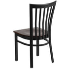 Flash Furniture HERCULES Series Black School House Back Metal Restaurant Chair - Walnut Wood Seat-Walnut Finished Wood Seat
