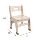 Flash Furniture Bright Beginnings Commercial Grade Wooden Classroom Chairs, 10" Seat Height with Foot Caps - Natural - Set of 2-Holds up to 200 LBS. Static Weight Capacity Per Chair