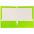 JAM Paper Glossy Two Pocket Presentation Folders, Lime Green, 12 Pack (385Gliag)-9-1/2" x 11-1/2"