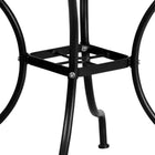 Flash Furniture 35.5" Square Curved Back Black Patio Table Set, 4 Chairs (CO35SQ03CHR4BK)-Black Powder Coat Finish