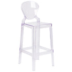 Flash Furniture Ghost Barstool with Tear Back - Transparent Crystal-Transparent Crystal Finish