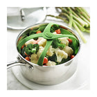 Trudeau Silicone Vegetable Steamer and Dual Spoon Rest Set-Steamer with stable non-scratch feet