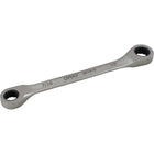 Gray Tools 7/16" X 1/2" Double Box End, Fixed Head Ratcheting Wrench, Stainless Steel Finish-Size: 7/16" x 1/2"