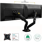 North Bayou 17"-27" Gas-Strut Desktop Dual Monitor Arm - F160-Compatible Screen Size: 17" - 27"