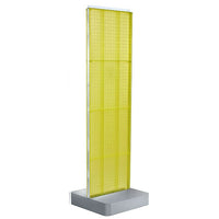 Azar Displays 4-Sided Pegboard Floor Display, Studio Base, Yellow (700770-YEL)-Pegboard display fixture