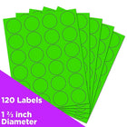 JAM Paper Round Circle Label Sticker Seals, 1 2/3" Diameter, Neon Green, 120 Pack-Neon Green
