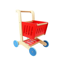 Tooky Toy Fun and Educational Wooden Shopping Cart, 15.75 x 12.20 x 20.09 inches, Wood-Measures 16" x 12" x 20" in dimensions