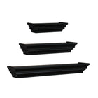 nexxt Madison Wall Shelf, Set of 3, 4.75" Deep Wall Ledges, 12", 16" & 24", Black-Set of 3 contoured ledge