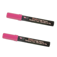 Marvy Uchida Chisel-Tip Liquid Chalk Markers - Erasable - Dustless - Hot Pink - 2 Pack-Colour: Hot Pink