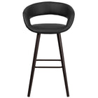 Flash Furniture Brynn Series 29" High Contemporary Cappuccino Wood Barstool - Black Vinyl-Black Vinyl Upholstery