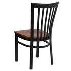 Flash Furniture HERCULES Series Black School House Back Metal Restaurant Chair - Cherry Wood Seat - 2 Pack-.625" Thick Plywood Seat