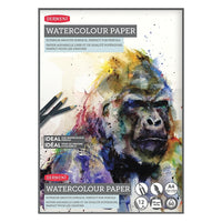 Derwent Watercolour Paper Pad, A4 - 8" x 11", 12 Sheets (2301970)-White heavy weight paper was developed for use with water soluble pencils