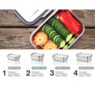 Minimal Stainless Steel Bento Box 1000 ml - Set of 2-Refrigerator, freezer and dishwasher safe