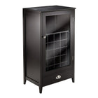 Winsome Bordeaux Wine Cabinet 25-Bottle Slot Modular-Glass door opens to shelf and 25 slots wine rack; add units to create a complete storage system.