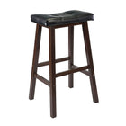 Winsome Mona 29" Leather Cushion Saddle Seat Stool, Antique Walnut-Modern and simplistic style saddle stools