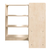 Flash Furniture Bright Beginnings Commercial Grade 3 Tier Wooden Classroom Open Corner Storage Unit, Safe, Kid Friendly -Natural-3 Tier Wooden Classroom Corner Storage Unit