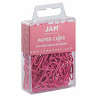 JAM Paper Colored Standard 1" Paper Clips - Pink - 3 Packs of 100-Quantity: 3 Packs of 100 per Box