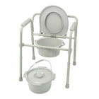 Drive Medical Folding Steel Bedside Commode-Easily opens and folds