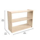 Flash Furniture Bright Beginnings Commercial Grade 2 Shelf Wooden Classroom Open Storage Unit,Safe,Kid Friendly Design - Natural-Resists Yellowing, Stains, and Scratches
