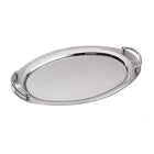 Elegance Oval Stainless Steel Tray with Handles-Host your guests in style with this Oval Stainless Steel Tray.