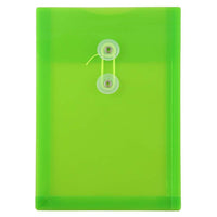 JAM Paper Plastic Envelopes with Button and String Tie Closure, Open End, 6.25 x 9.25, Lime Green Poly, 120 Pack (472B1LIB)-New lime green