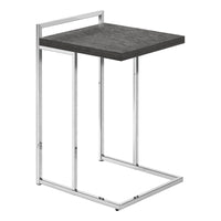 Monarch Specialties 3637 Accent Table - 25"H/Grey/Chrome Metal-Thick, rectangular tabletop in a grey finish is wide to offer a more generous surface