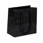 Jam Paper Gift Bags with Rope Handles - Small Square - 6 1/2" x 6 1/2" x 3 1/2" - Black Glossy - 3 Pack-Color: Black