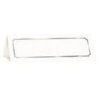 St. James Classic Tent Cards - 2-3/4 x 8-1/2" - Laser/Inkjet Printable - White - Silver Foil - 50 Pack-Engraved border designs applied with elegant foil appear on both sides of the folded tent cards.