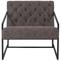 Flash Furniture HERCULES Madison Series Retro Grey Leather Tufted Lounge Chair-Transitional Style