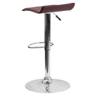 Flash Furniture Contemporary Burgundy Vinyl Adjustable Height Barstool with Solid Wave Seat & Chrome Base-CA117 Fire Retardant Foam