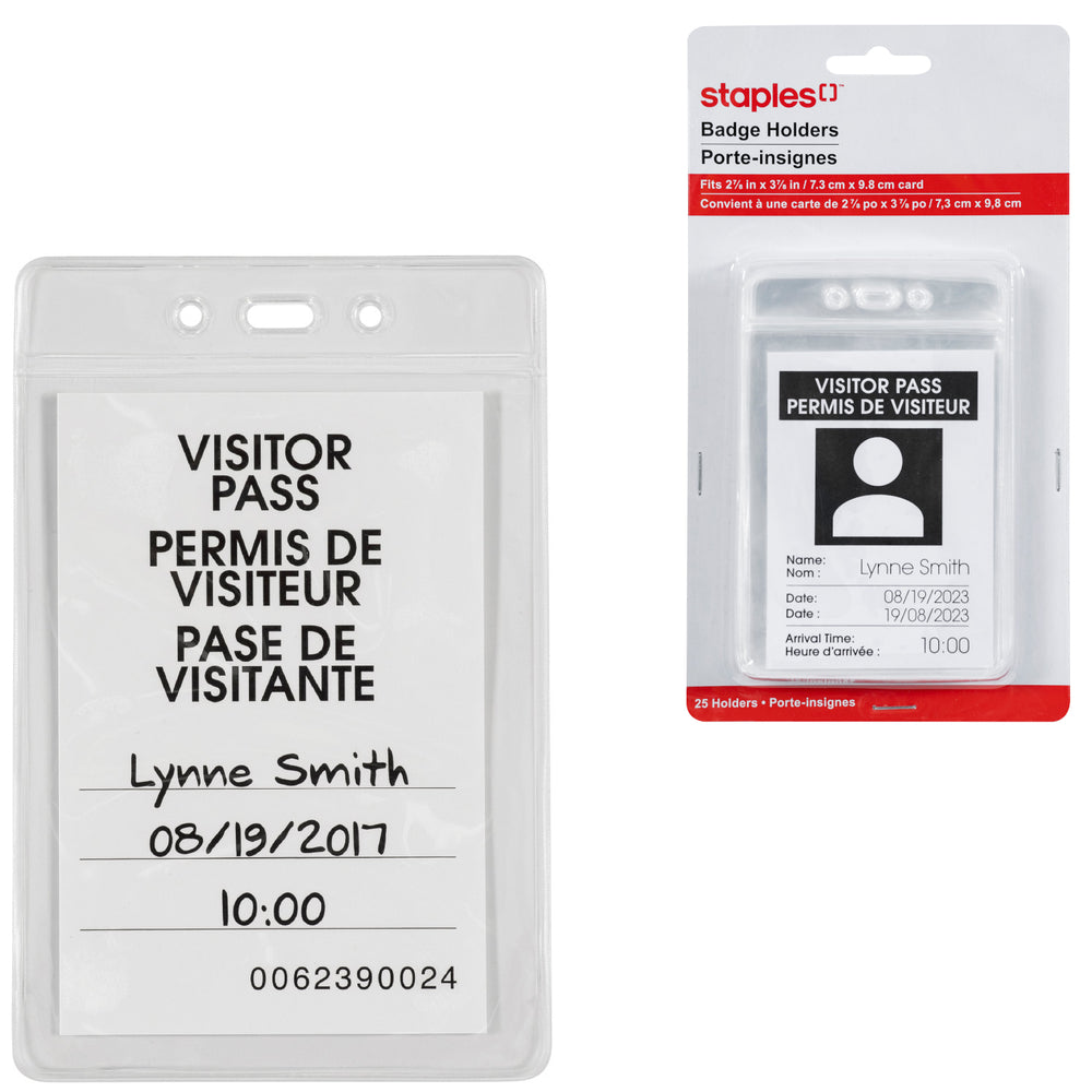 Staples Heavy-Duty Vertical Badge Holders - 2-7/8