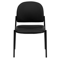 Flash Furniture Comfort Black Vinyl Stackable Steel Side Reception Chair-Guest Chair