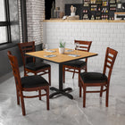 Flash Furniture HERCULES Series Ladder Back Mahogany Wood Restaurant Chair - Black Vinyl Seat-Solid European Beech Hardwood Construction