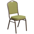 Flash Furniture HERCULES Series Crown Back Stacking Banquet Chair in Moss Fabric - Gold Vein Frame-500 lb. Weight Capacity