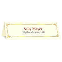 St. James Embassy Tent Cards - 2-3/4 x 8-1/2" - Laser/Inkjet Printable - Ivory - Gold Foil - 50 Pack-Premium 65 lb cover paper, embassy gold foil