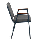 Flash Furniture HERCULES Series Heavy Duty Stack Chair with Arms - Grey Fabric-550 lb. Weight Capacity
