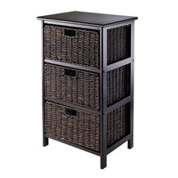 Winsome Omaha Storage Rack with 3 Foldable Baskets, Black-Simple with plenty of storage for this Omaha Storage Rack with Foldable Baskets.