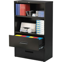 Hirsh HL5000 Series Lateral File/Bookshelf Combo, Black-For letter- or legal-size files
