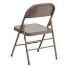 Flash Furniture HERCULES Series Triple Braced & Double-Hinged Beige Metal Folding Chair-Riveted Steel Components