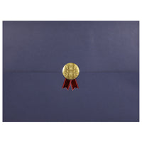 St. James Document/Certificate Holders - Gold Award Seal with Red Ribbon - Navy Blue - 5 Pack-Add ceremony, elegance and sincerity to the act of giving recognition