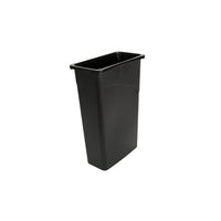 Globe Slim Garbage Waste Container, 23 Gallon, 20" x 11" x 30", Black, 4 pack-Slim Rectangular Shape is Space-Efficient and Fits Tight Spaces