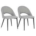 My Home My Living Polyester Side Chair - Light Grey - 2 Pack-The seat and back are upholstered in light grey polyester fabric