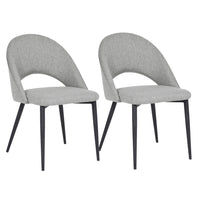 My Home My Living Polyester Side Chair - Light Grey - 2 Pack-The seat and back are upholstered in light grey polyester fabric