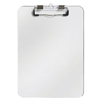 Westcott Letter Size Clear Plastic Clipboard with Pen Holder-Fits standard letter size paper