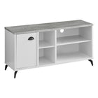 Monarch Specialties 2840 Tv Stand - 48"L/White/Grey Cement-Look Top-Industrial-style 48-inch TV stand with storage accommodates most TVs and is a great choice for a family room, living room, or bedroom