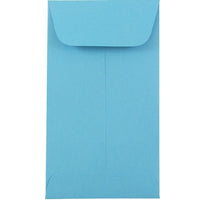 JAM Paper #5.5 Coin Envelopes, 3 1/8 x 5 1/2, Brite Hue Blue Recycled, 500 Pack-Coin Envelopes