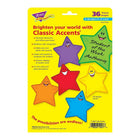 Trend Enterprises 6" Die cut Smiles Star Classic Accents, 108 Pack (T-10907)-Accents are precut, durable and reusable for added convenience