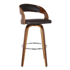 Armen Living Shelly 26" Counter-Height Bar Stool - Brown-Faux Leather Upholstery