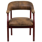 Flash Furniture Bomber Jacket Brown Luxurious Conference Chair with Accent Nail Trim-Captain's Chair